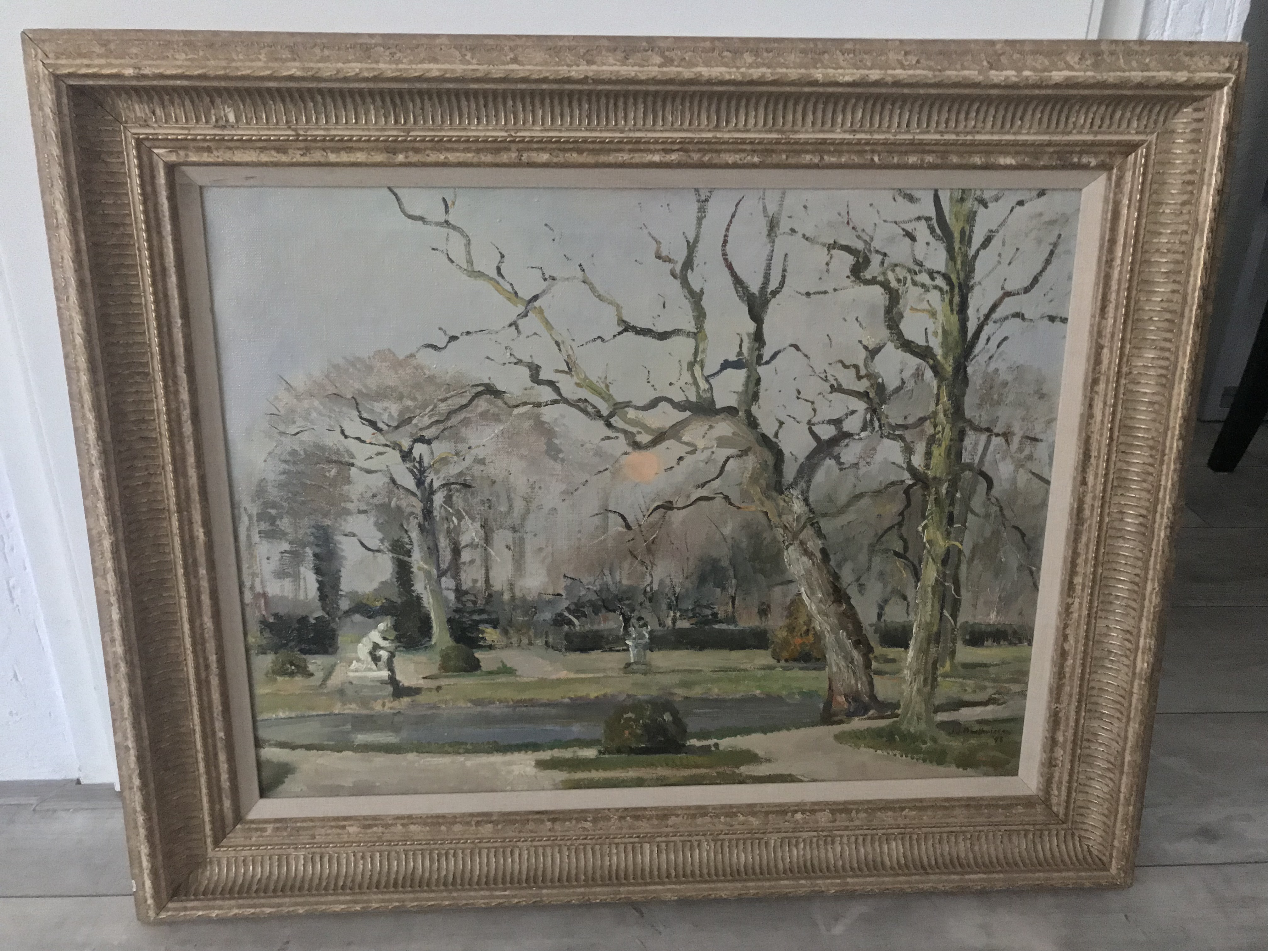 Jan Jurrien Moolhuizen - Park met beelden en vijver. kopen? Bied vanaf 125!