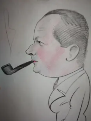Bela Kadar - Karikatuur. Man met pijp. kopen? Bied vanaf 119!