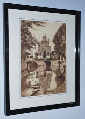 Hendrikus Roodenburg - Franeker, Zakkendragershuisje - ets (grote uitvoering) uit 1918 kopen? Bied vanaf 60!