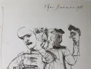 Theo Daamen - Inkt/aquarel-tekening Theo Daamen kopen? Bied vanaf 79!