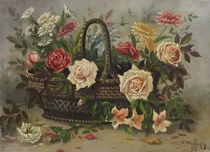 Henri Matthijs - Olieverf op doek, Bloemstilleven - Ingelijst kopen? Bied vanaf 200!