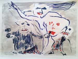 Reinhoud D'Haese - ‘le sculpteur et son modele’, litho met beperkte oplage verkocht voor € 165!
