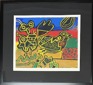Corneille - Zeefdruk Oiseau Cobra né du paysage 1992 kopen? Bied vanaf 450!