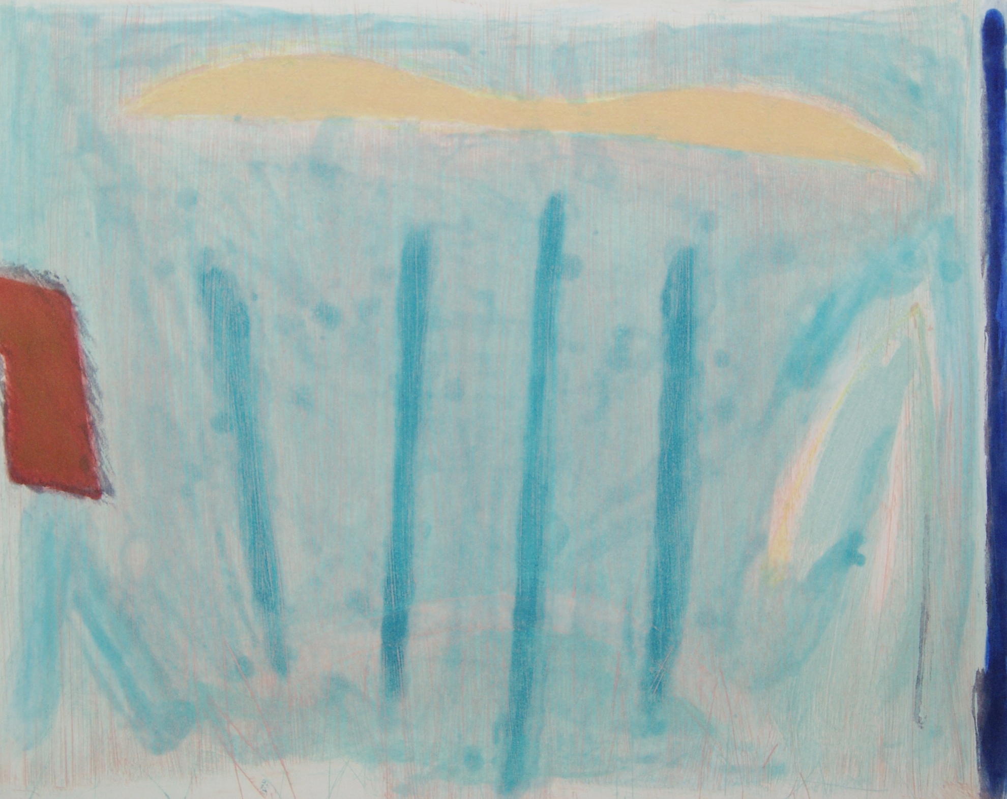 Kees Slegt - kleurenets 'abstract landschap - 1988 kopen? Bied vanaf 50!