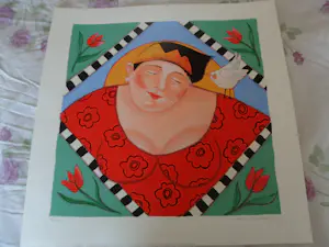 Ada Breedveld - Zeefdruk. Titel, "Bloemen Koningin " . kopen? Bied vanaf 50!