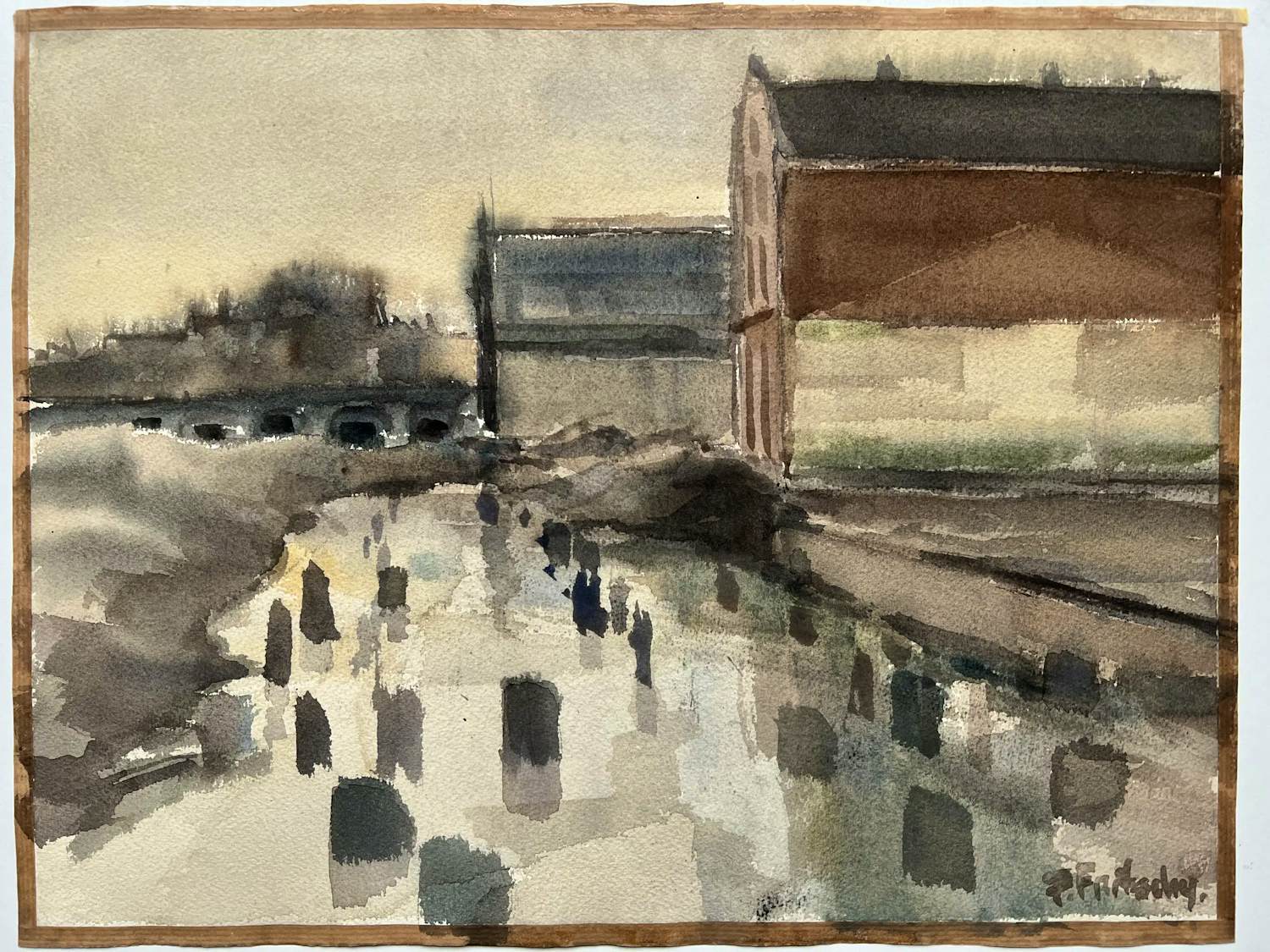 Fred Fritschij - Aquarel op papier - Bickerseiland Amsterdam (UNIEK WERK) - 25643 kopen? Bied vanaf 85!