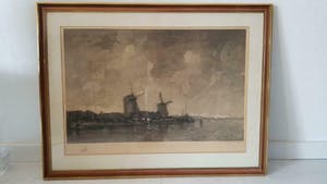 Johannes Graadt van Roggen - grote ingelijste ets naar Jacob Maris kopen? Bied vanaf 40!