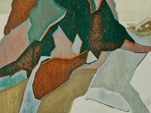 Mar Vedder - Grote unica (1/7) zeefdruk "solitair/ boom in winters landschap" - gesigneerd kopen? Bied vanaf 58!