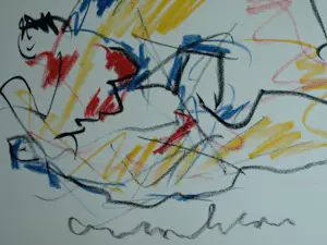 Anton Heyboer - Pastel , Frustration – Ingelijst kopen? Bied vanaf 1!