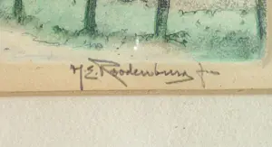 Hendrikus Roodenburg - (1895-1987) 1930s KLEUREN ETS HINDELOOPEN GESIGNEERD INGELIJST ACHTER GLAS kopen? Bied vanaf 50!