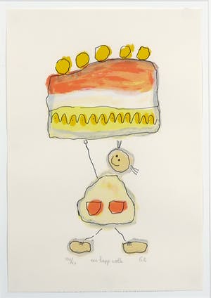 Geke uit de Bosch - Zeefdruk, Een hapje wolk - Ingelijst kopen? Bied vanaf 35!