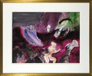 Luis Filcer - Gemengde techniek op papier, Carnaval II - Ingelijst verkocht voor € 150!