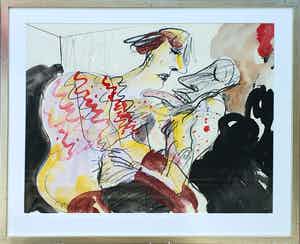 Anton Martineau - Zonder titel (gemengde techniek op papier) verkocht voor € 225!