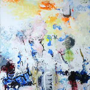 Rachid Ben Ali - Gemengde techniek op doek, Zonder titel (Zeer groot!) verkocht voor € 450!