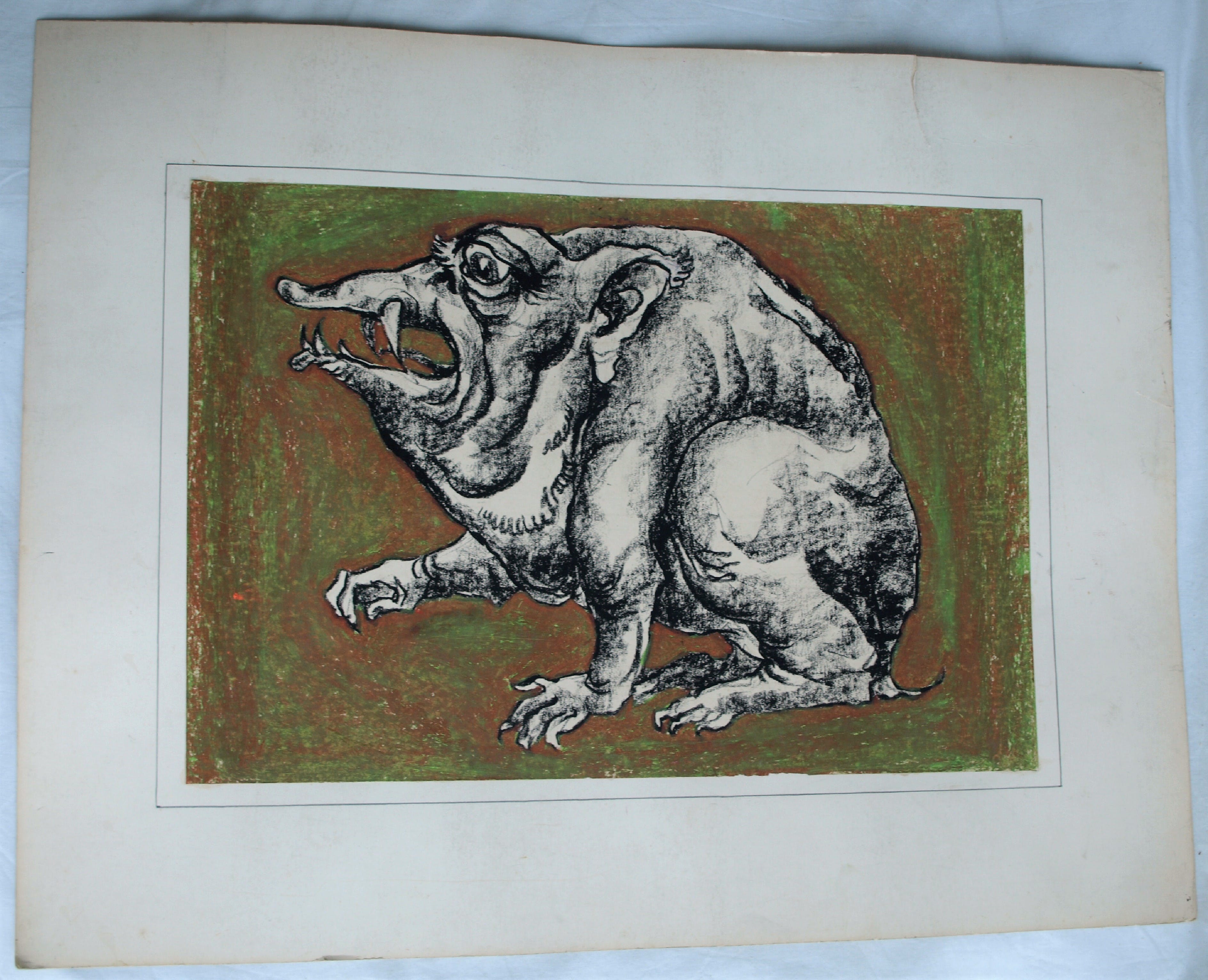 Klaas Pijlman - Fantasiedieren - 3 Tekeningen + 1 Pastel – 1972 kopen? Bied vanaf 35!