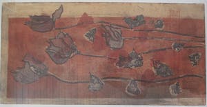 Lukie de Bree - Ingelijste ets "Papaverblad" perfect ingelijst kleine oplage kopen? Bied vanaf 60!