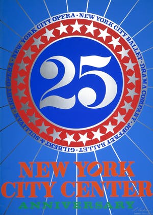 Robert Indiana - Gesigneerd affiche, New York City Center Anniversary kopen? Bied vanaf 1!