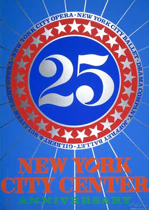 Robert Indiana - Gesigneerd affiche, New York City Center Anniversary verkocht voor € 1!