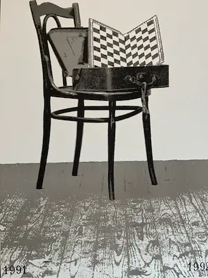 Klaas Gubbels - STOEL MET SCHAAKBORD kopen? Bied vanaf 75!