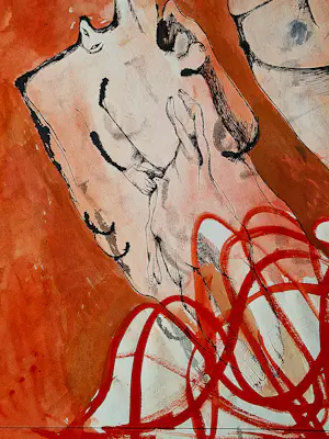 Hannes Postma - grote in 1965 gemaakte Aquarel "geboorte van Venus" gesigneerd kopen? Bied vanaf 76!