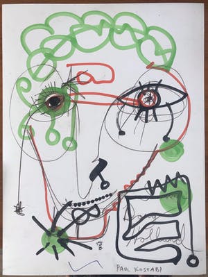 Paul Indrek Kostabi - "Doug Holland" - Uniek werk - Mixed media, acryl. kopen? Bied vanaf 425!