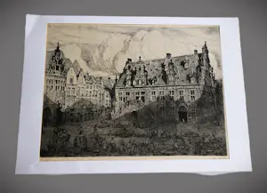 Eugene Lucker - Grote en mooi scherpe Ets "Grote Markt Nijmegen" potloodgesigneerd kopen? Bied vanaf 68!