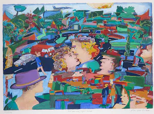 Pim van Halem - Zeefdruk, Kus van Oma / Opa's hoed - Ingelijst kopen? Bied vanaf 1!