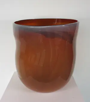 Bernard Heesen - Glasobject, Zeer grote oranje vaas kopen? Bied vanaf 400!