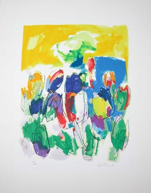 Lou Thissen - Zeefdruk, Tulpen kopen? Bied vanaf 1!