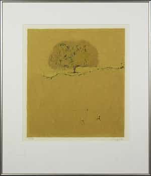 Carlo Mattioli - Zeefdruk/Reliëfdruk, Landschap - Ingelijst verkocht voor € 40!