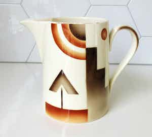 Societe Ceramique - Art deco Melkkan met decor SB 126 N verkocht voor € 25!