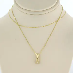 14k gouden collier met solitair hanger met briljant geslepen diamant 0.12ct kopen? Bied vanaf 200!