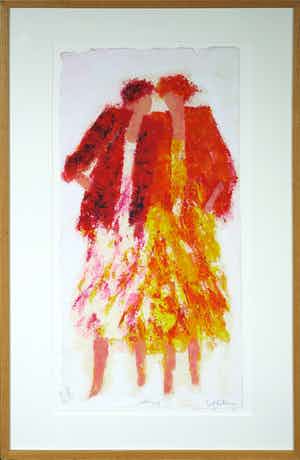 Wil Willemsen - Zeefdruk, Walking - Ingelijst (Groot) verkocht voor € 50!