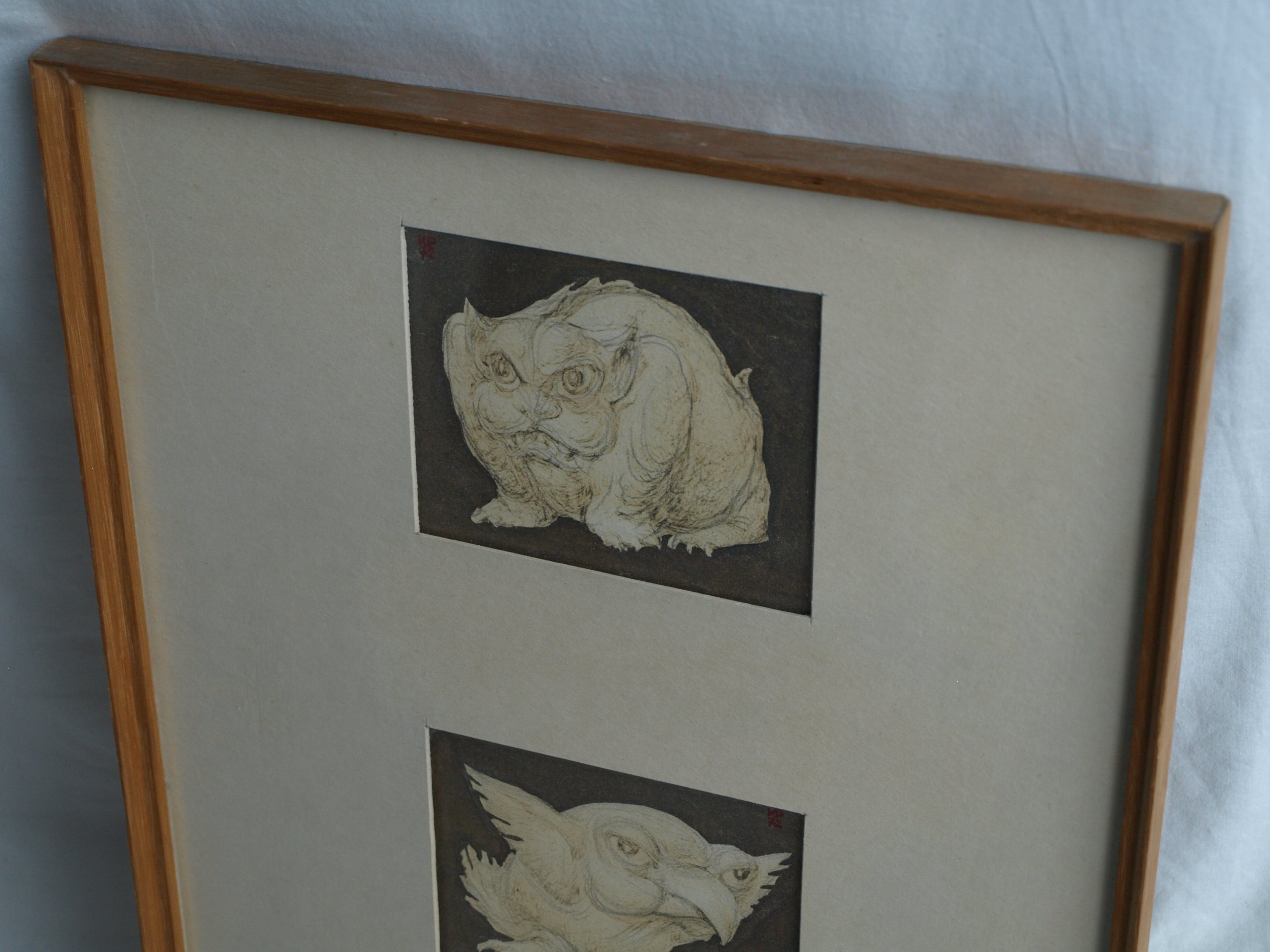 Klaas Pijlman - Fantasiedieren - 3 Tekeningen + 1 Pastel – 1972 kopen? Bied vanaf 35!