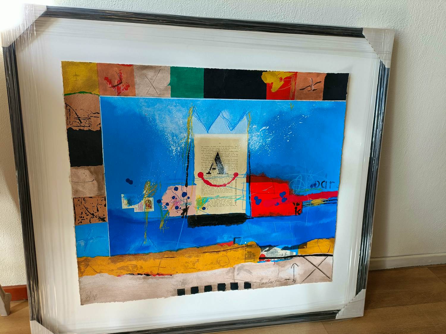 Theo Koster - Prachtig Vierkant Blauw ingelijst NIEUWSTAAT kopen? Bied vanaf 125!