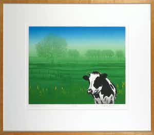 Hans Heijman - Kleurenets, Polderland II - Ingelijst verkocht voor € 60!