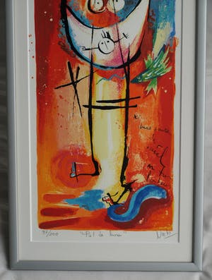 Angeles Nieto - 2-Luik , 2 zeefdrukken , Piel de Luna (‘Vriendschap’) – ingelijst - 2005 kopen? Bied vanaf 100!