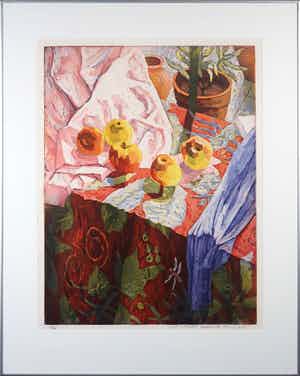 Marcel Schellekens - Kleurenets, Stilleven met appels - Ingelijst (Groot) verkocht voor € 100!