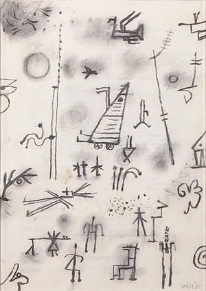 Jan Roede - Tekening, Spell II - Ingelijst kopen? Bied vanaf 50!