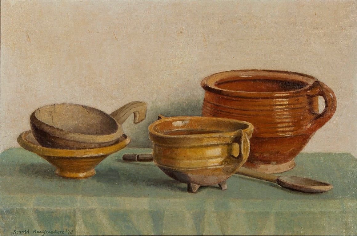 Ronald Raaijmakers - Aarden Testen - Olieverf op doek - gesigneerd l.o. - herkomst BKR Den Haag  kopen? Bied vanaf 10!