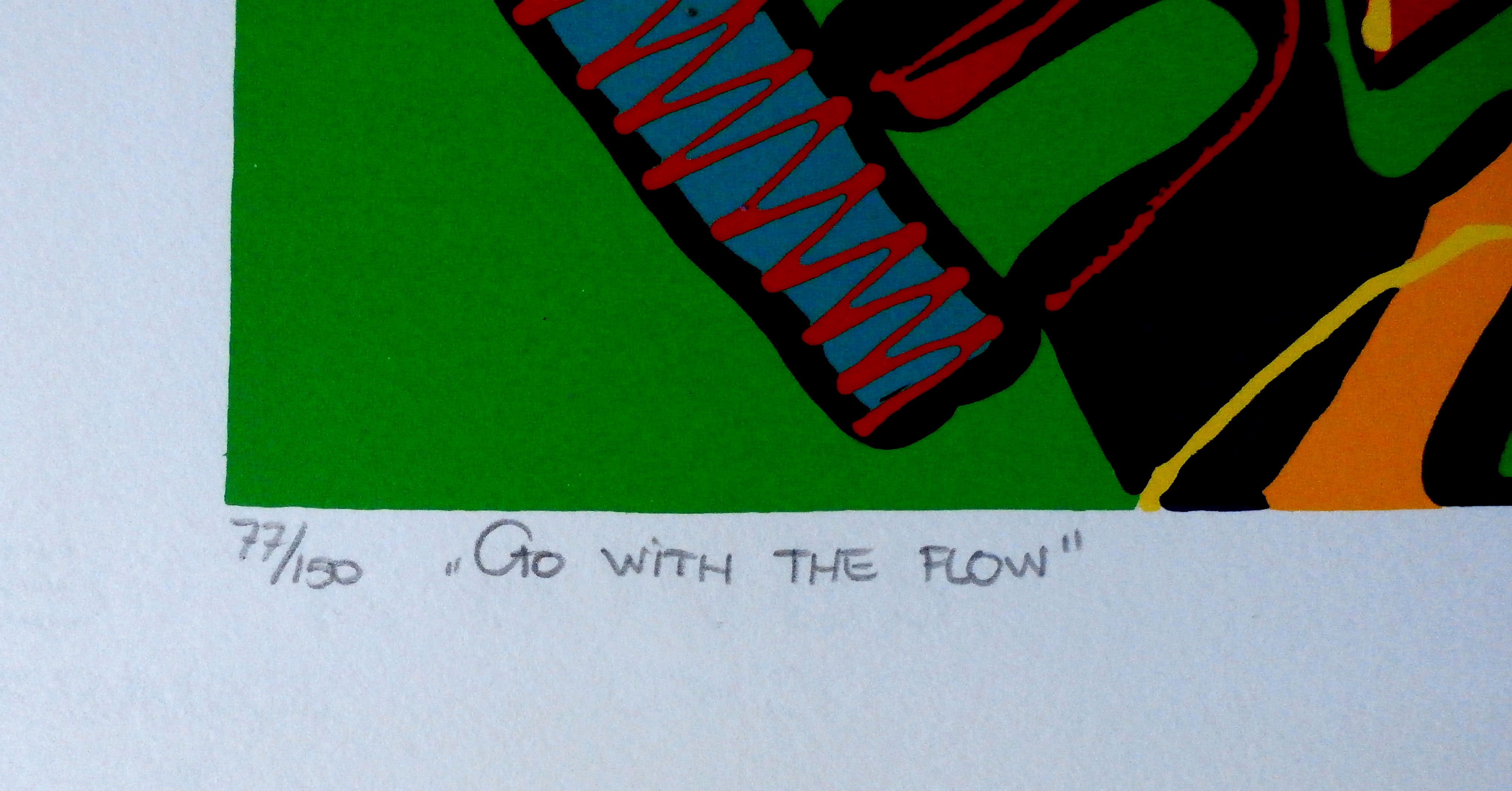 Marianne Naerebout - zeefdruk: go with the flow kopen? Bied vanaf 75!
