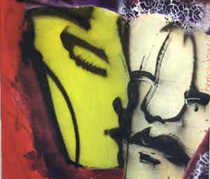 Herman Brood - The Kiss, origineel schilderij op doek verkocht voor € 2250!