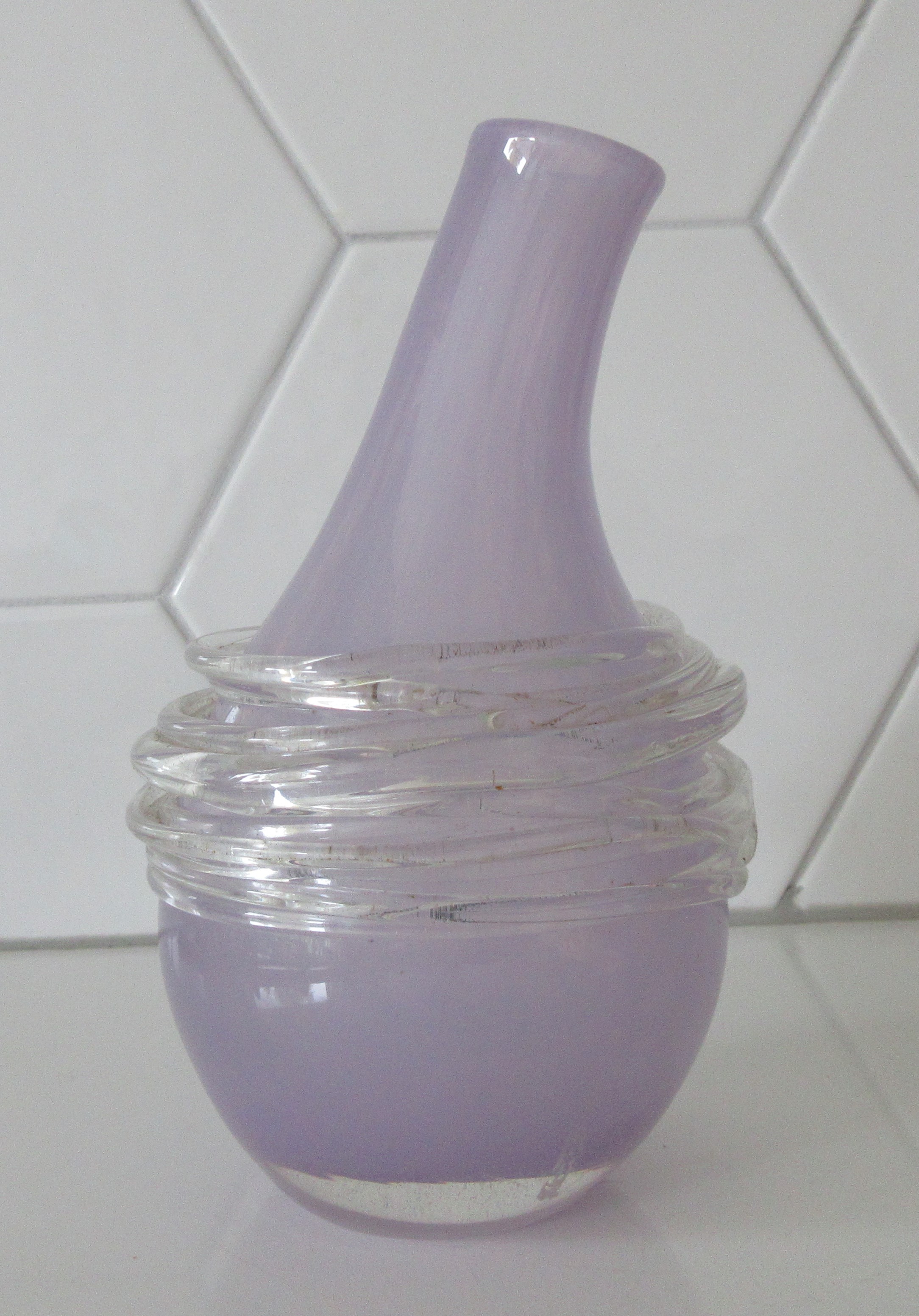 Fidrio - Lila hand geblazen dik glazen draadvaasje kopen? Bied vanaf 8!