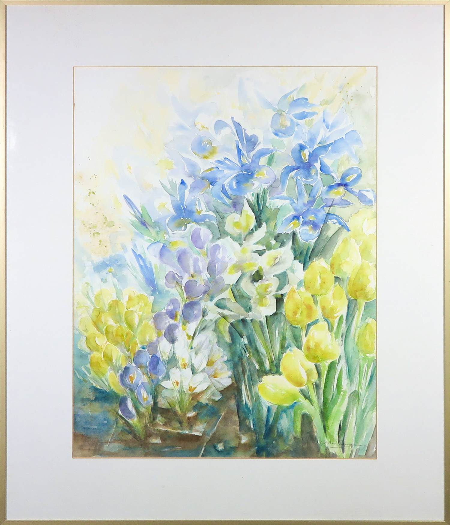 Ge Bos-Riemersma - Aquarel, Bloemstilleven - Ingelijst kopen? Bied vanaf 1!