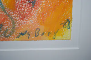 Peter Nyborg - [Denemarken] - abstract werk uit 1988 - mooi ingelijst kopen? Bied vanaf 90!