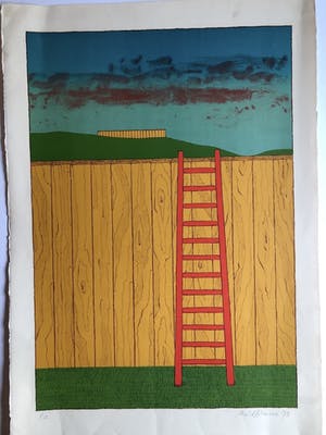 Mark Brusse - Twee Schuttingen - Lithografie kopen? Bied vanaf 70!