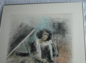 Piet Klaasse - Ingelijste litho , Sarah Vaughan – gesigneerd - 1992 kopen? Bied vanaf 75!