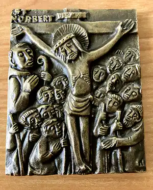 Egino Weinert - Prachtige zwaar bronzen object / penning - van de Norbertijnen abdij van Tongerl verkocht voor € 45!