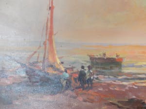 Niet of onleesbaar gesigneerd - B. Muxaurob - strand bij zonsondergang kopen? Bied vanaf 1!