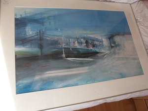 Bert Bruijn - Prachtig werk van Bert Bruijn: Gouache (groot), gesigneerd '1986'. Ingelijst. kopen? Bied vanaf 40!